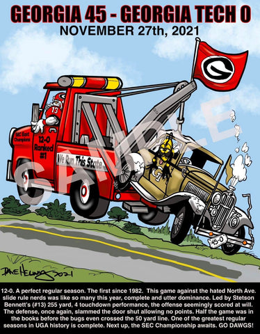 2021 Dave Helwig "Tuck Fech" Georgia vs. Georgia Tech Artwork
