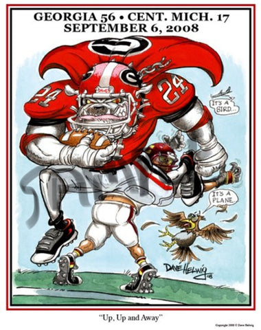 2008 Dave Helwig 'Up, Up, Away’ Knowshon Moreno Print Art
