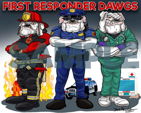 2023 Dave Helwig "All in One" First Responder Tribute Art 11x14in.
