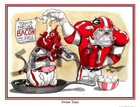 2008 Dave Helwig 'Swine Time’ v. Arkansas Print Art