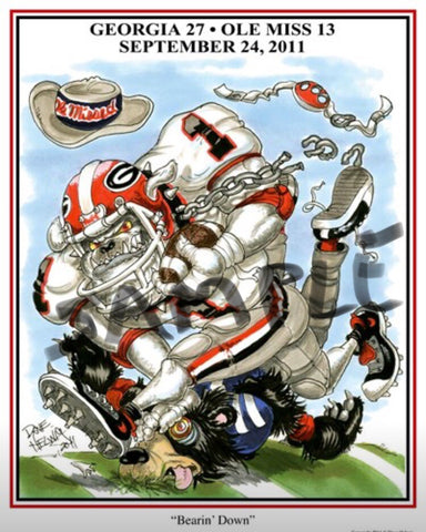 2011 Dave Helwig 'Bearin’ Down’ Aaron Murray Print Art