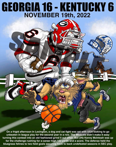 2022 Dave Helwig "Running Wild" vs. Kentucky  Art 11x14