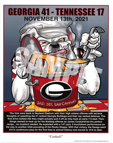 2021 Dave Helwig "Cooked" Georgia vs. Tennessee Artwork