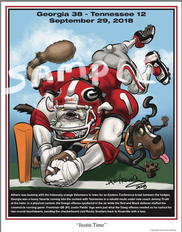 2018 Game Dave Helwig “Justin Time” Georgia Bulldogs v Tennessee Artwork