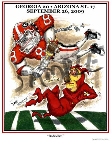 2009 Dave Helwig 'Bedeviled’ AJ Green Print Art