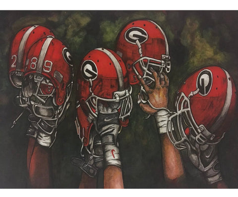 2008 Jason M. "Helmets" Artwork- 12x18in