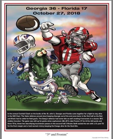 2018 Game Dave Helwig “3rd & Fromm” Georgia Bulldogs Artwork