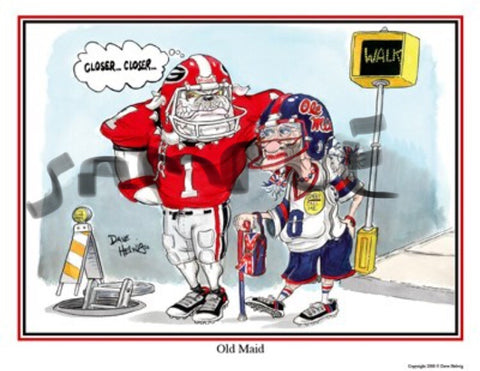 2008 Dave Helwig 'Old Maid’ v. Ole Miss Print Art