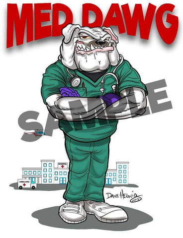 2023 Dave Helwig "Med Dawg" First Responder Tribute Art 11x14in.