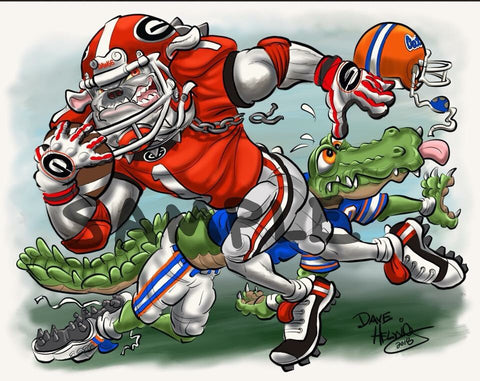 2018 Dave Helwig “St. Johns Scramble” Georgia Bulldogs Artwork