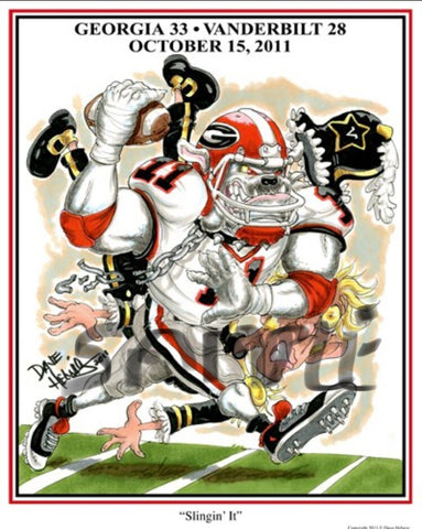 2011 Dave Helwig 'Slingin It’ Aaron Murray Print Art