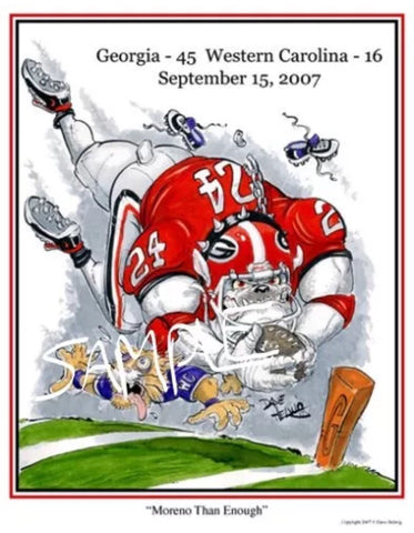 2007 Dave Helwig 'Moreno Than Enough’ Knowshon Moreno Print Art