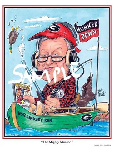 2007 Dave Helwig 'The Mighty Munson' Larry Munson Print Art
