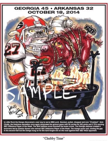 2014 Dave Helwig ‘Chubby Time’ Nick Chubb Print Art