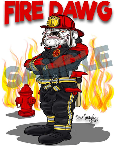 2023 1 Dave Helwig "Fire Dawg" First Responder Tribute Art 11x14in.