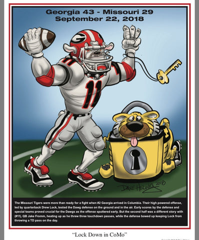 2018 Game Dave Helwig “Lock Down in CoMo” Georgia Bulldogs v Missouri  Artwork