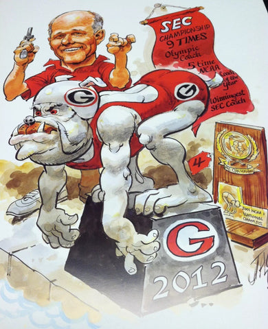 2012 Jack Davis Georgia Bulldogs Jack Bauerle Swimming print