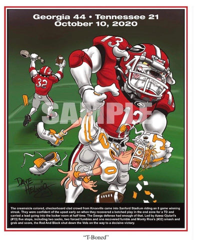 2020 Game Dave Helwig "T-Boned" Georgia Bulldawg Print Art