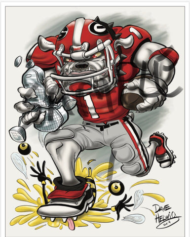 2019 Dave Helwig “Wreckin’ the Tech” Georgia Bulldogs Artwork
