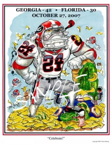 2007 Dave Helwig 'Celebrate!' Knowshon Moreno Print Art