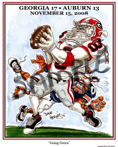 2008 Dave Helwig 'Going Green’ AJ Green Print Art