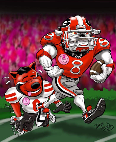 2019 Game Dave Helwig “For Wendy” Georgia Bulldogs Artwork