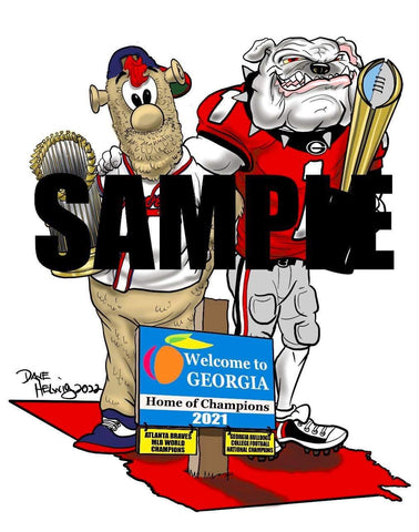 2022 Dave Helwig "Home of Champions" National & World Series Champions Art 11x14