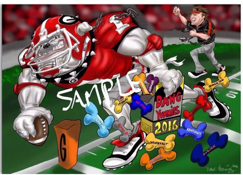 2016 Dave Helwig Football Limited Edition Kirby Smart Schedule Art