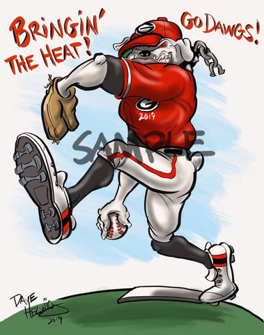 2019 Dave Helwig “Bringin’ the Heat!” Georgia Bulldogs Artwork