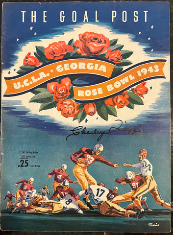 1943 JN Georgia Bulldogs Rose Bowl Program signed by Charley Trippi