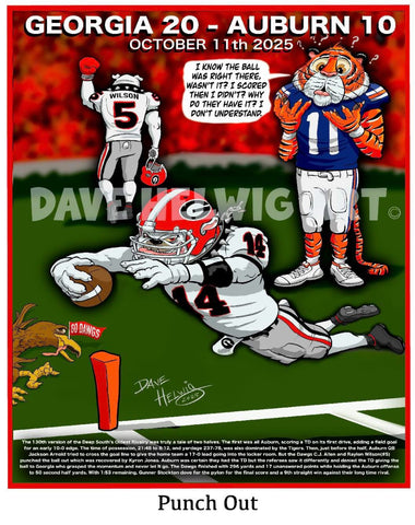 2025 Dave Helwig “Punch Out” Artwork vs. Auburn 11x14in