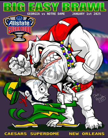 2025 Dave Helwig “Big Easy Brawl” Sugar Bowl Artwork 11x14in