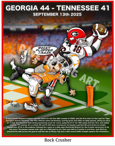 2025 Dave Helwig “Rock Crusher” Artwork vs. Tennessee 11x14in