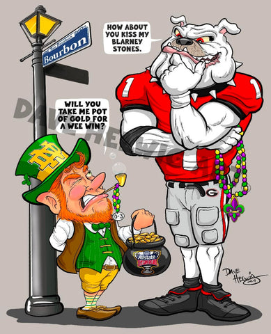 2025 Dave Helwig “Blarney Stones” Pre-game Sugar Bowl Artwork 11x14in