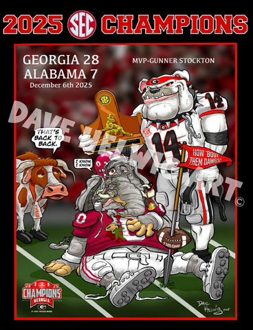 2025 Dave Helwig SEC CHAMPIONS Artwork vs. Alabama 11x14in