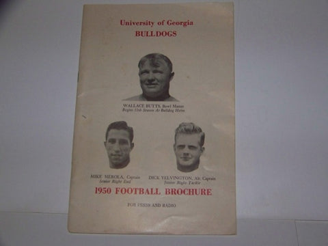 1950 Georgia Bulldogs Football Brochure for press & radio