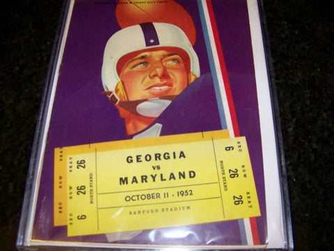 1952 Georgia Bulldogs Football Program vs. Maryland