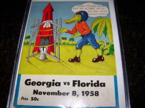 1958 Georgia Bulldogs Football Program vs. florida