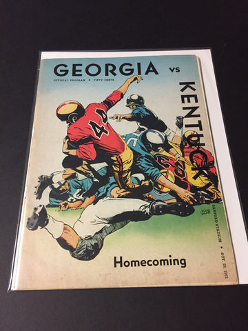 1961 Georgia Bulldogs Football homecoming Program vs. Kentucky