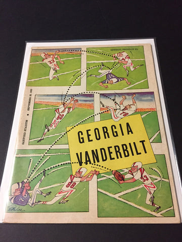 1963 Georgia Bulldogs Football Program vs. Vanderbilt