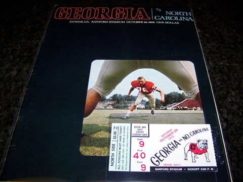1966 Georgia Bulldogs Football Program vs. North Carolina