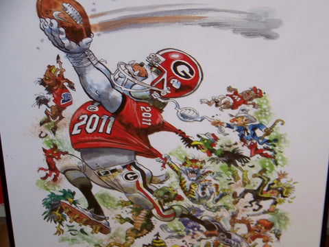 2011 Jack Davis Georgia Bulldogs Football Print