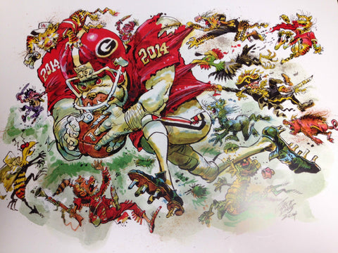 2014 Jack Davis Georgia Bulldogs Football Print