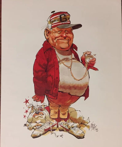 1992 Jack Davis Georgia Bulldogs Bill Hartman print