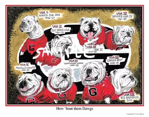 2011 Dave Helwig 'How 'Bout them Dawgs' UGA Lineage Art