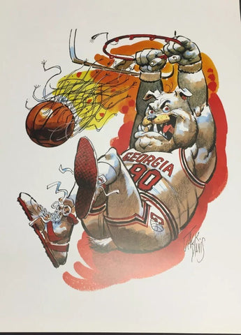 1990 Jack Davis Basketball Dunk  artwork print