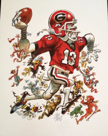 2013 Jack Davis Georgia Bulldogs Football Print