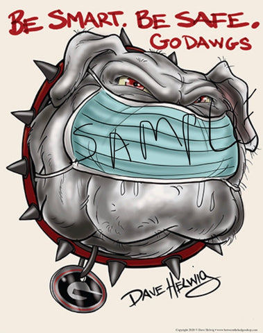 2020 Dave Helwig "Mask Dawg" Georgia Bulldawg Print Art