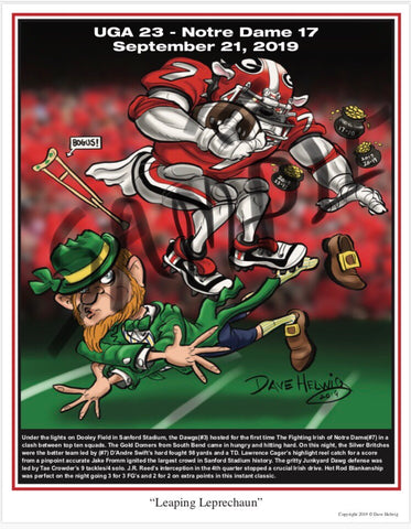 2019 Game Dave Helwig “Leaping Leprechaun” Georgia Bulldogs Artwork