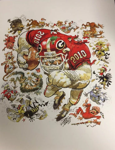 2010 Jack Davis Georgia Bulldogs Football Print